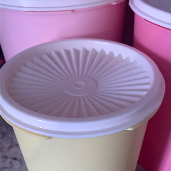 Set of  4 tupperware new Pink and Yellow Storage Containers - Picture 2 of 5